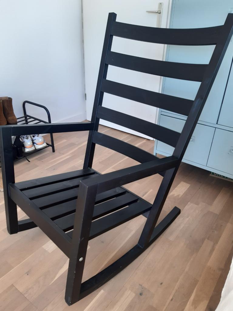 Ikea Schommelstoel - Zwart Hout, Huis en Inrichting, Stoelen, Ophalen, Gebruikt, Modern, Scandinavisch, Zwart