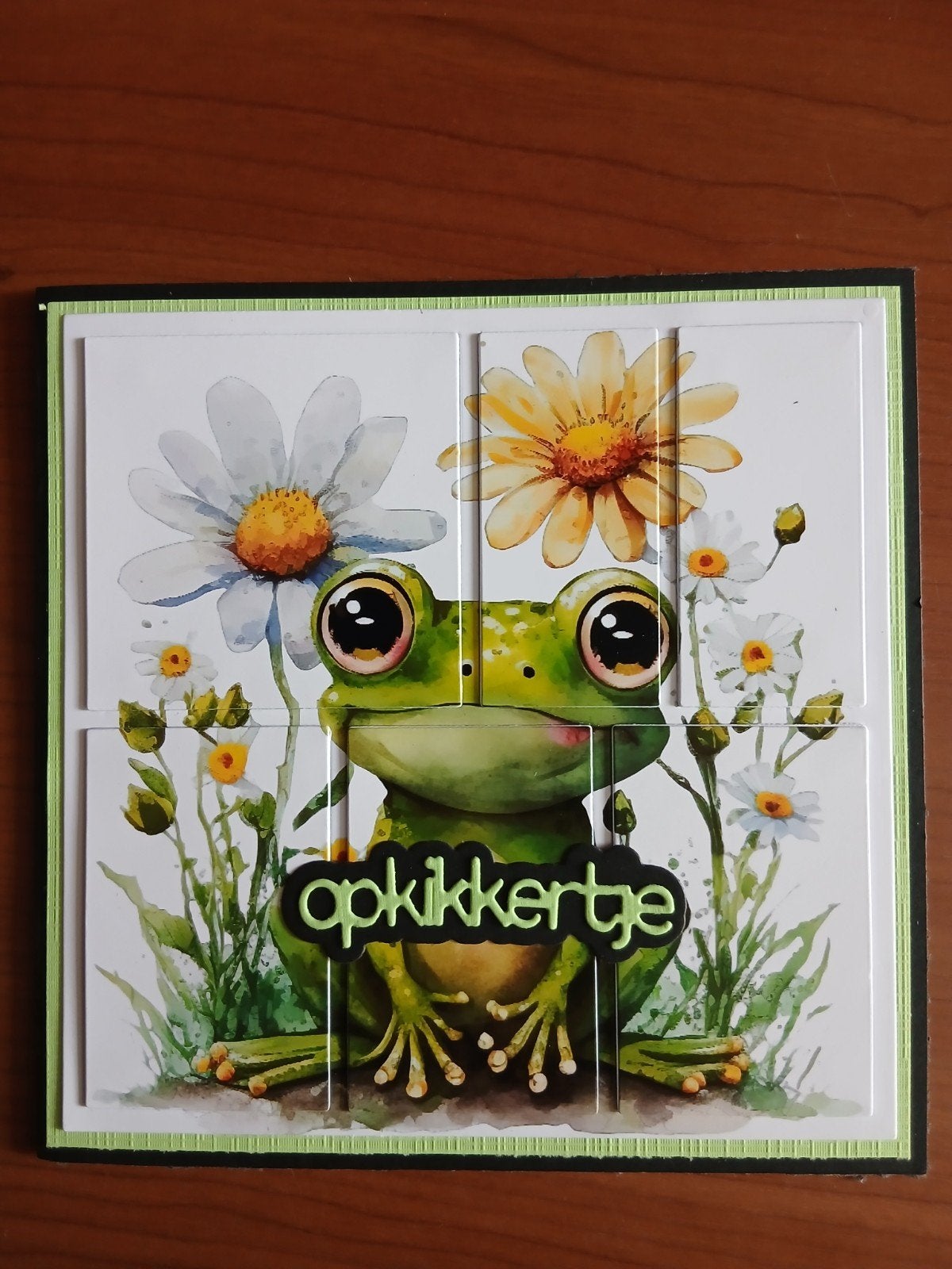 Kaart opkikkertje kikker bloemen 15 = 1,75, Hobby en Vrije tijd, Kaarten | Zelfgemaakt, Ophalen of Verzenden, Zo goed als nieuw