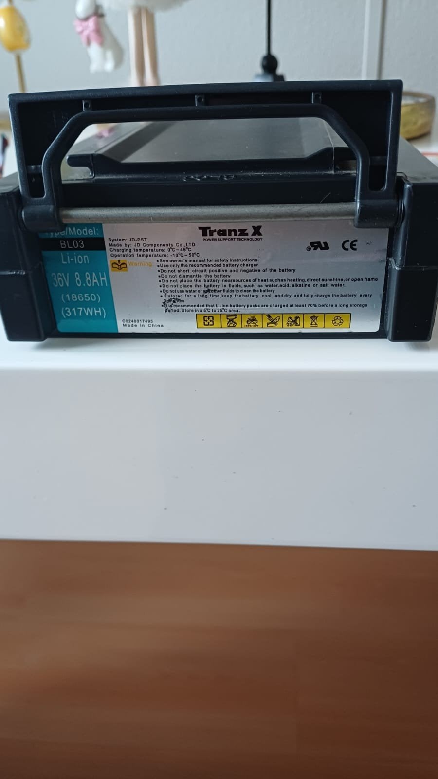 TranzX JD-PST 36V 8.8Ah E-bike Accu (85% capaciteit), Ophalen of Verzenden, Gebruikt