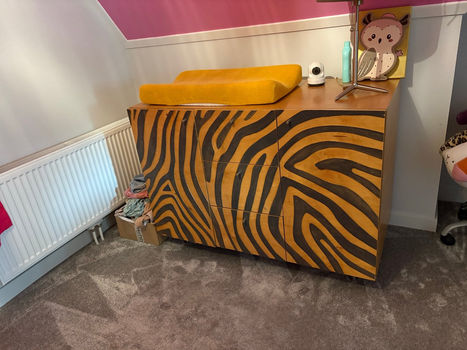 Unieke Commode zebra en Kast Giraffe JUNGLE/SAFARI kamer, Ophalen, Gebruikt, 50 tot 70 cm, 105 cm of meer