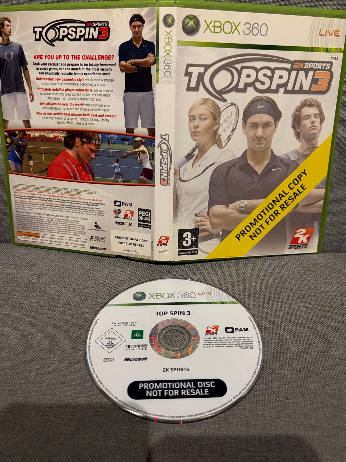Promo Top Spin 3 Xbox 360 - Promotionele Disc, Online, Gebruikt, Ophalen of Verzenden, Sport