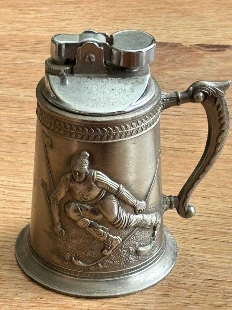 Vintage Skiën Aansteker - Werkend skiër ski, Ophalen of Verzenden, Gebruikt, Aansteker