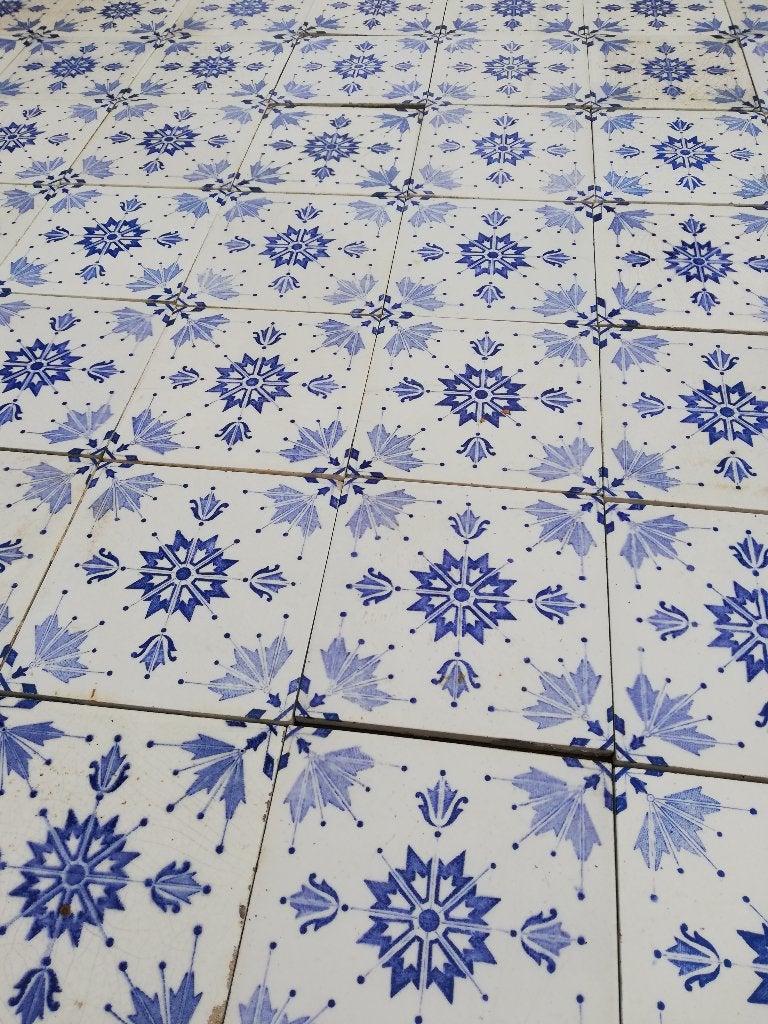 40 antieke wandtegels blauw-wit, 12.2x12.2cm