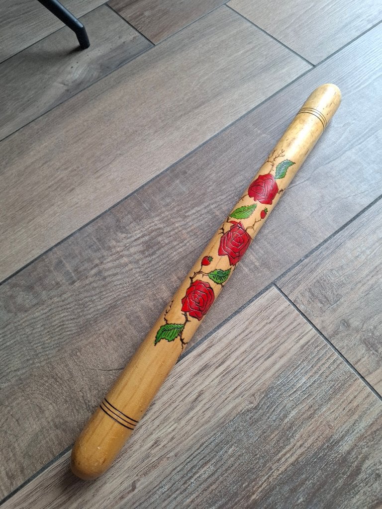 Houten breinaaldenkoker - handbeschilderd - rozen, Hobby en Vrije tijd, Breien en Haken, Ophalen of Verzenden, Zo goed als nieuw