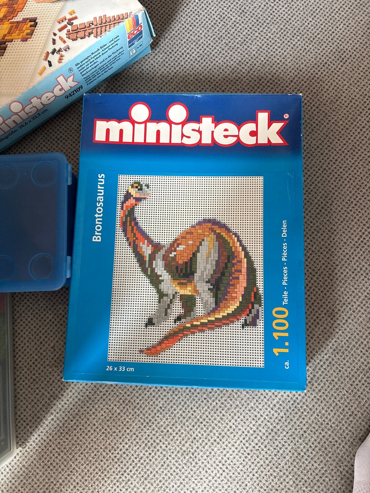 Ministeck Brontosaurus, Hond & Kat, en veel losse steentjes, Hobby en Vrije tijd, Ministeck, Ophalen of Verzenden, Gebruikt, Box-set