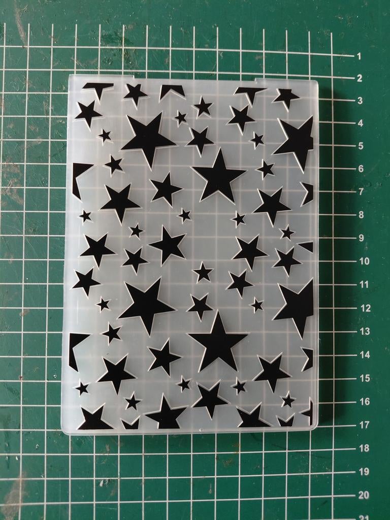 Embossing folder sterren - voor kaarten en scrapbooking, Hobby en Vrije tijd, Knutselen, Gebruikt, Gereedschap of Toebehoren, Ophalen of Verzenden