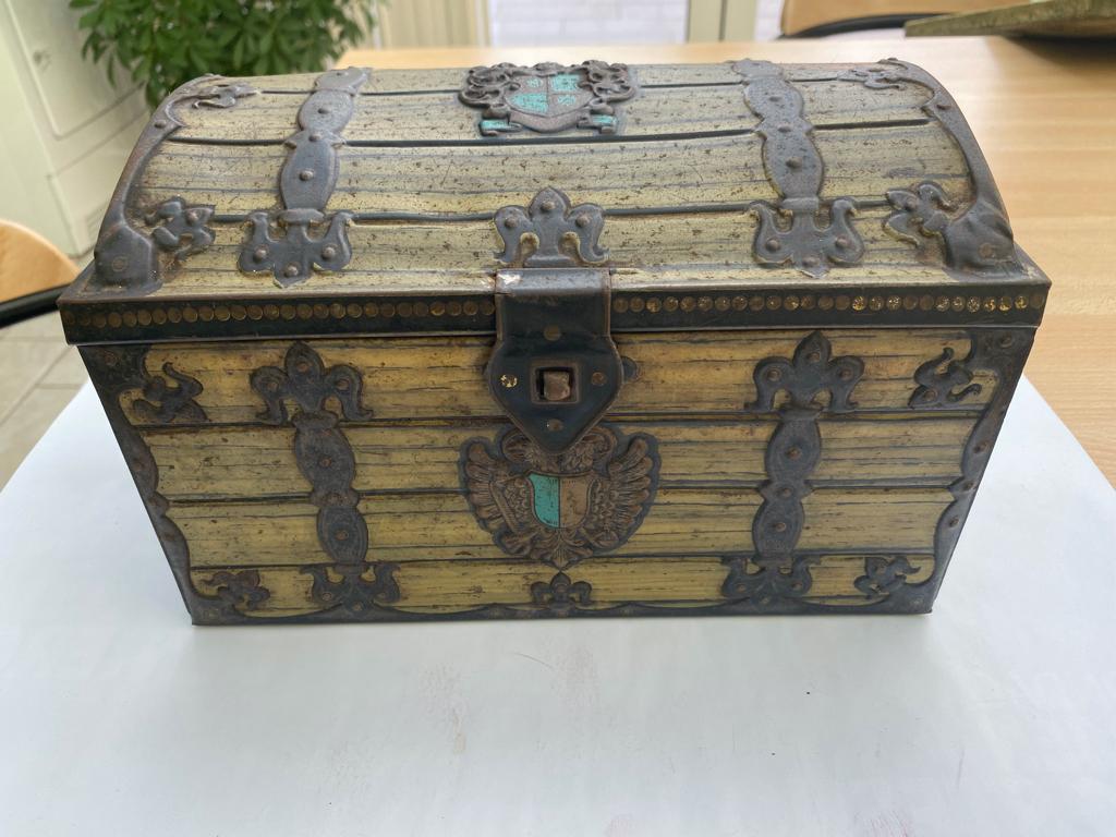 Vintage blikken doos GBC "General Bisquit Company" Belgium, Verzenden, Gebruikt, Beschuit, Overige merken