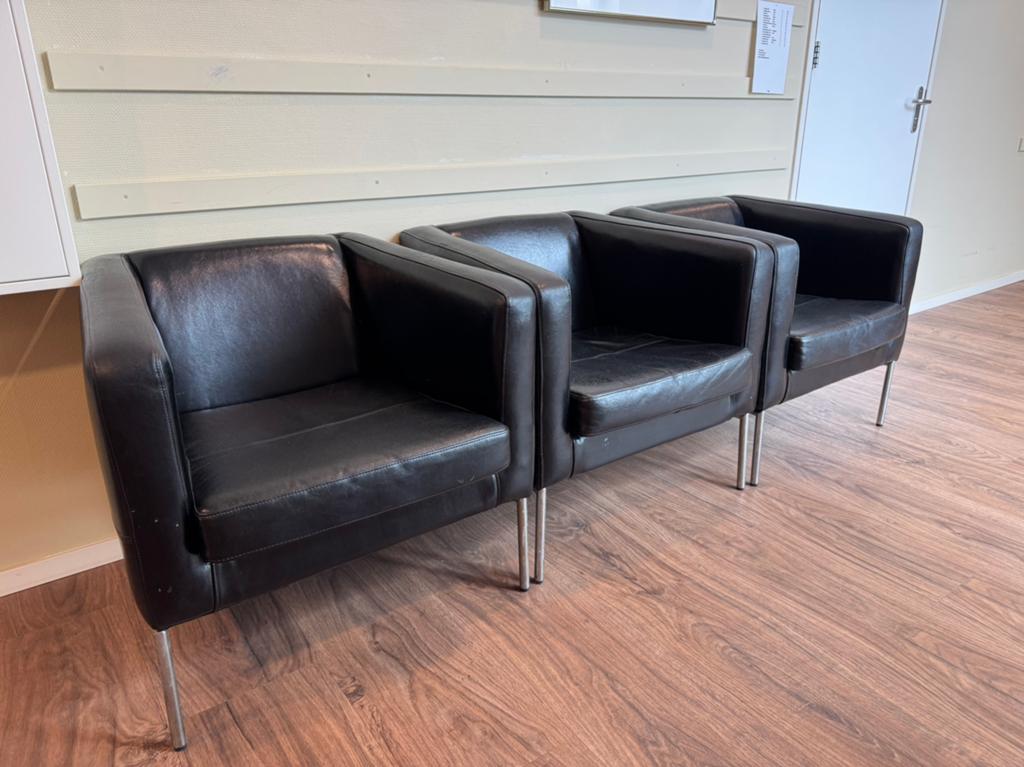 Fauteuil Ikea Klappstra, nog 2 over, Ophalen of Verzenden, Zwart, Twee