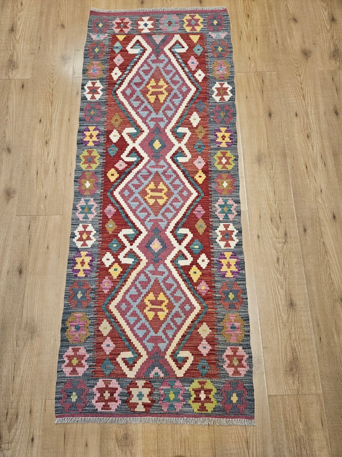 Handgeweven oosterse wollen kelim loper 184x70, Info@SlatsAntiek.nl, Vof Slats Antiek, Crème, Kelim