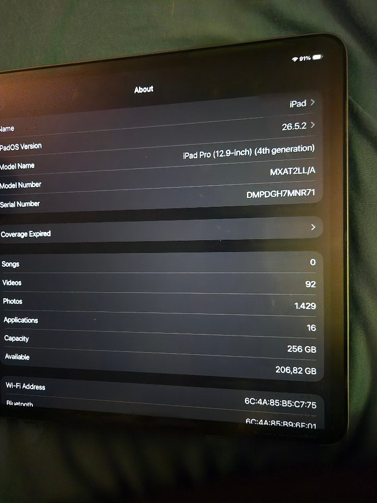 IPad pro 12.9 4th gen