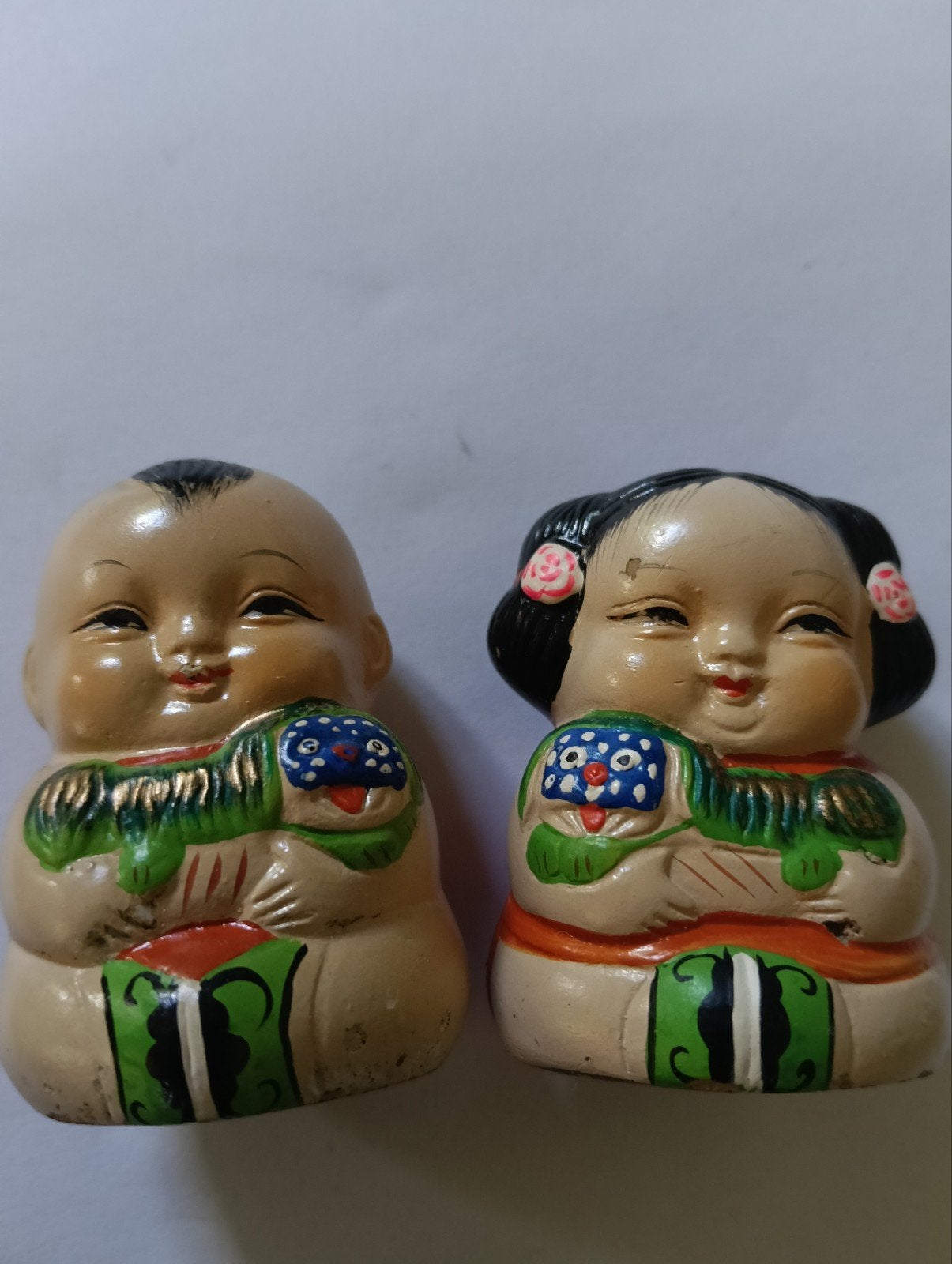 Vintage Chinese gelukspoppetjes (2 stuks), Ophalen of Verzenden, Gebruikt