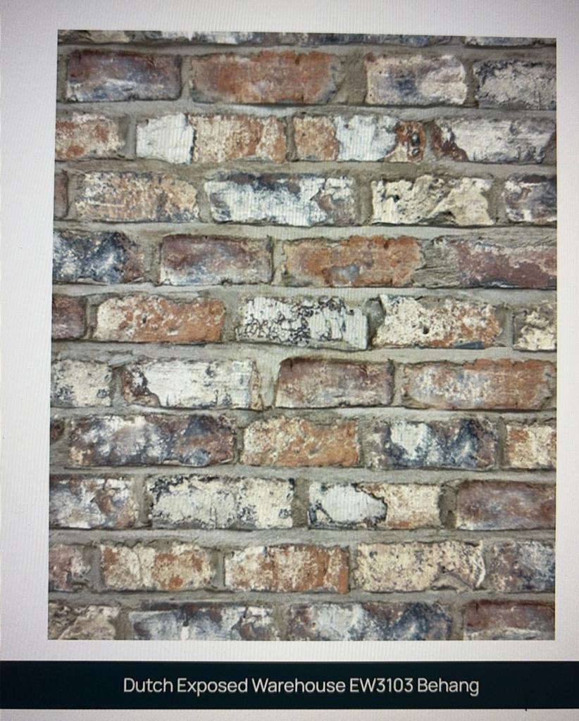 5 rollen Deco4walls bakstenen baksteen muur vliesbehang, Ophalen of Verzenden