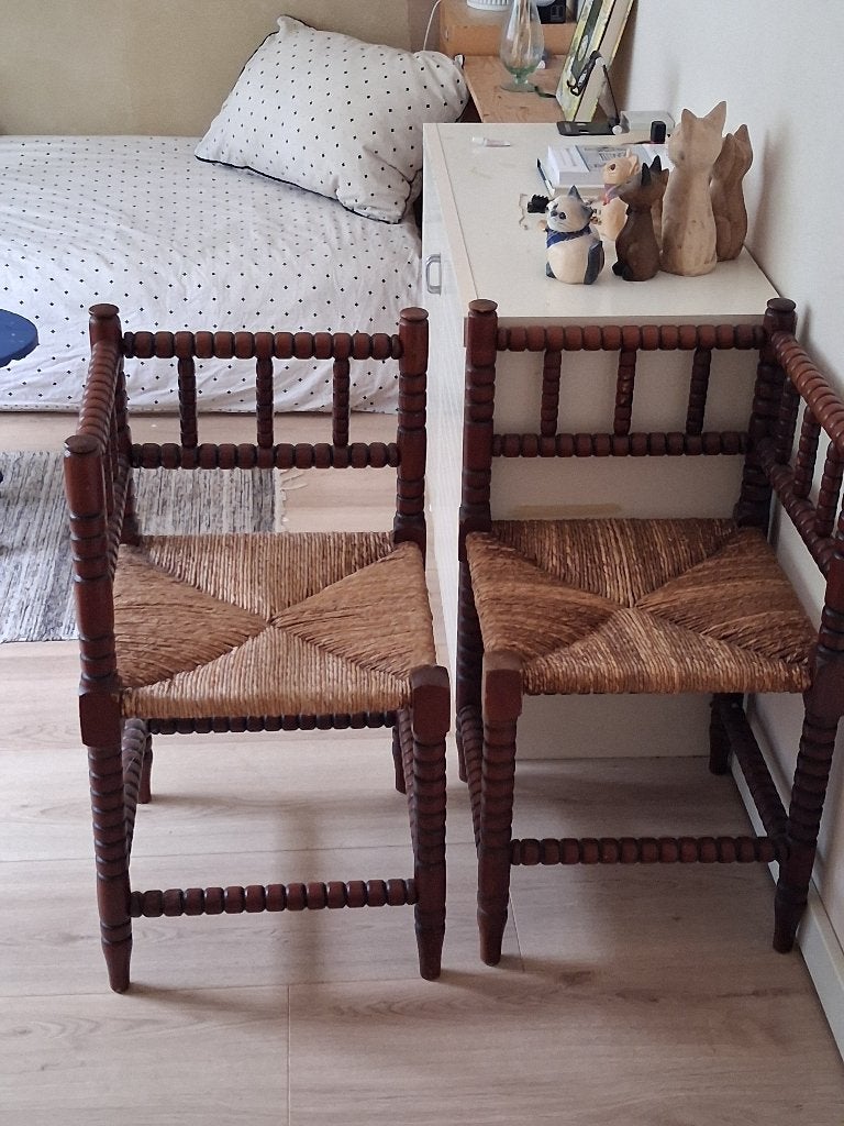 2stoeltjes, Ophalen, Gebruikt, Twee, Bruin