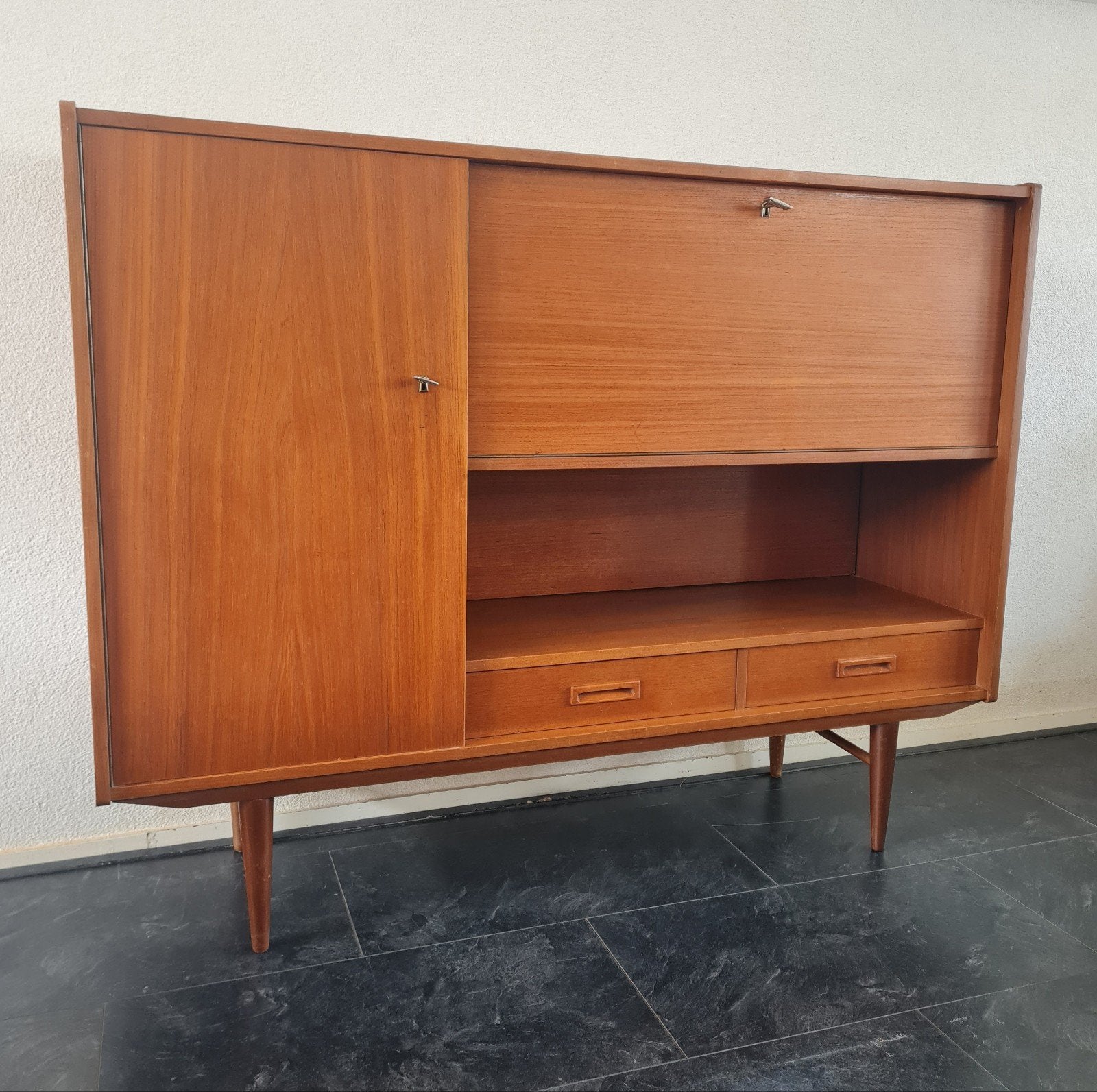 Mooie retro vintage highboard buffet kast, Ophalen, Gebruikt