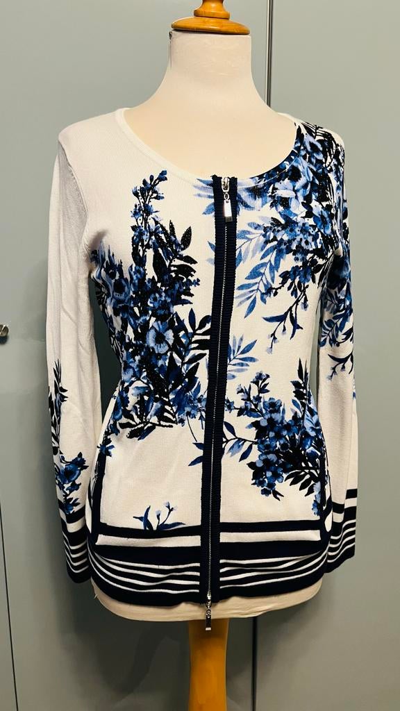 Passioni vest met bloemenprint en rits - Maat 38 (M), Kleding | Dames, Truien en Vesten, Verzenden, Zo goed als nieuw, Maat 38/40 (M)