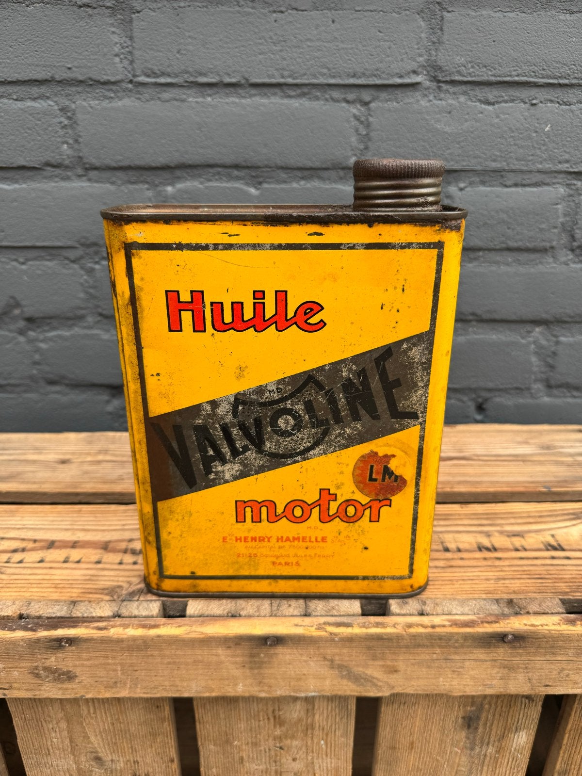 Vintage Valvoline motorolie blik - Decoratief item, Ophalen of Verzenden