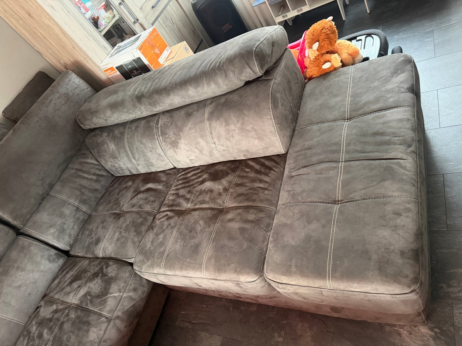 Mooie hoekbank met elektrische relaxfunctie - 290x225 cm, Ophalen, 250 tot 300 cm, Gebruikt, Hoekbank