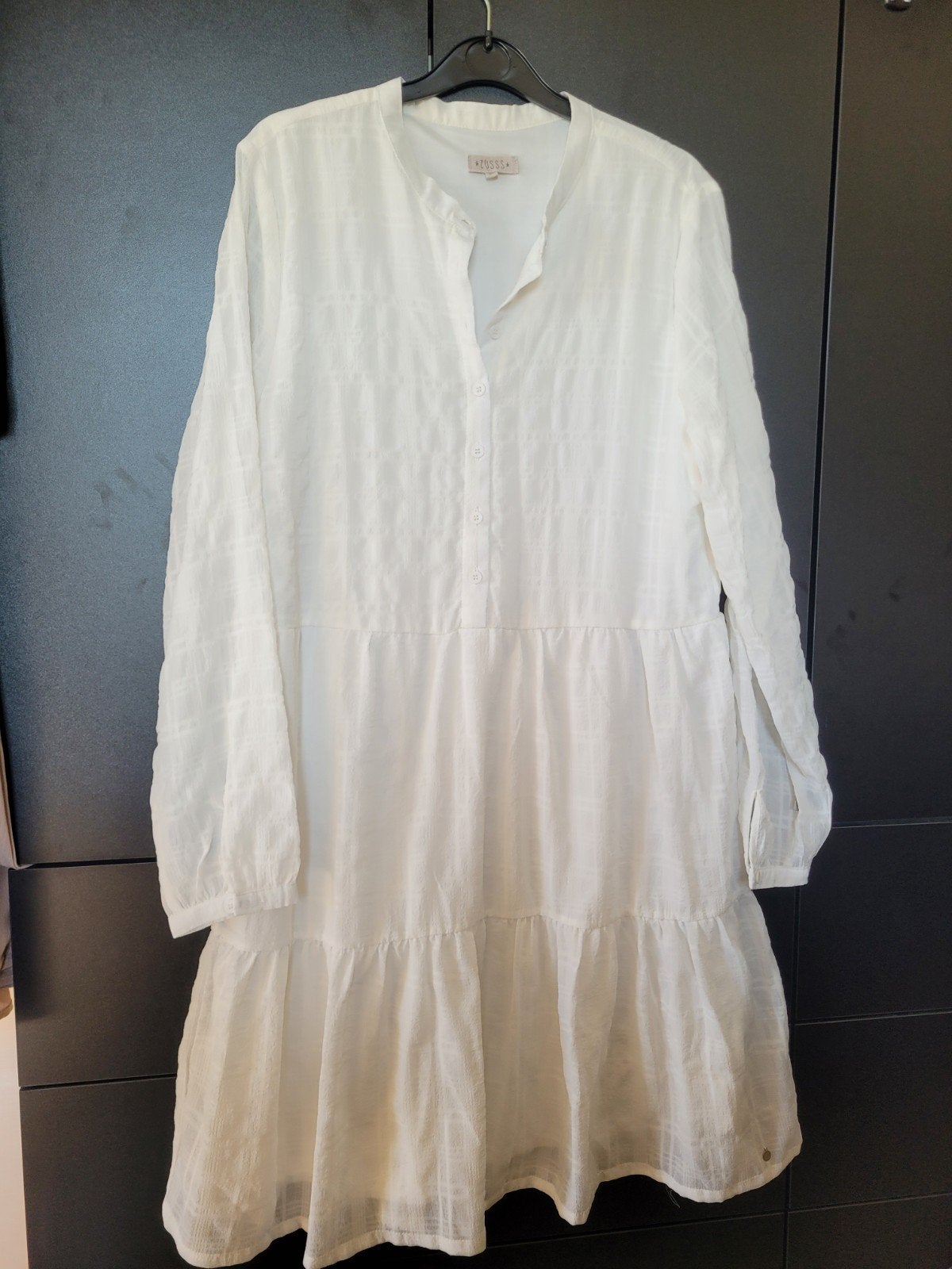 leuke vlotte zusss zuss jurk mt l xl, Kleding | Dames, Verzenden, Wit, Maat 42/44 (L), Zo goed als nieuw