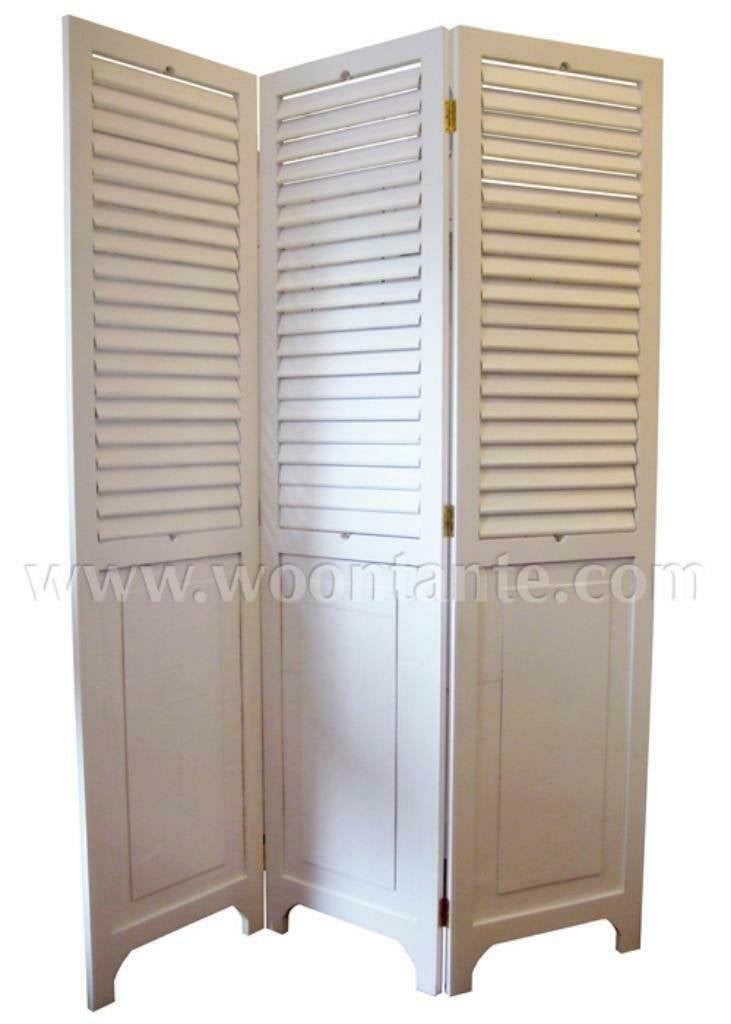 SALE - Brocante Kamerschermen met beweegbare louvre shutters, Ophalen, Gebruikt