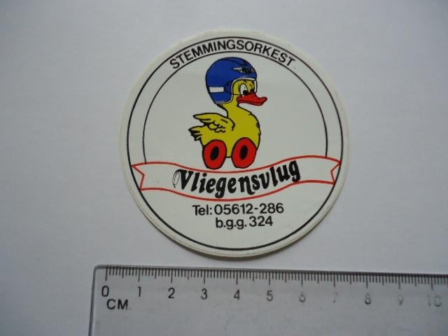 sticker oud Eend race duck 2cv orkest vliegensvlug 2-cv car, Verzenden, Zo goed als nieuw, Bedrijf of Vereniging