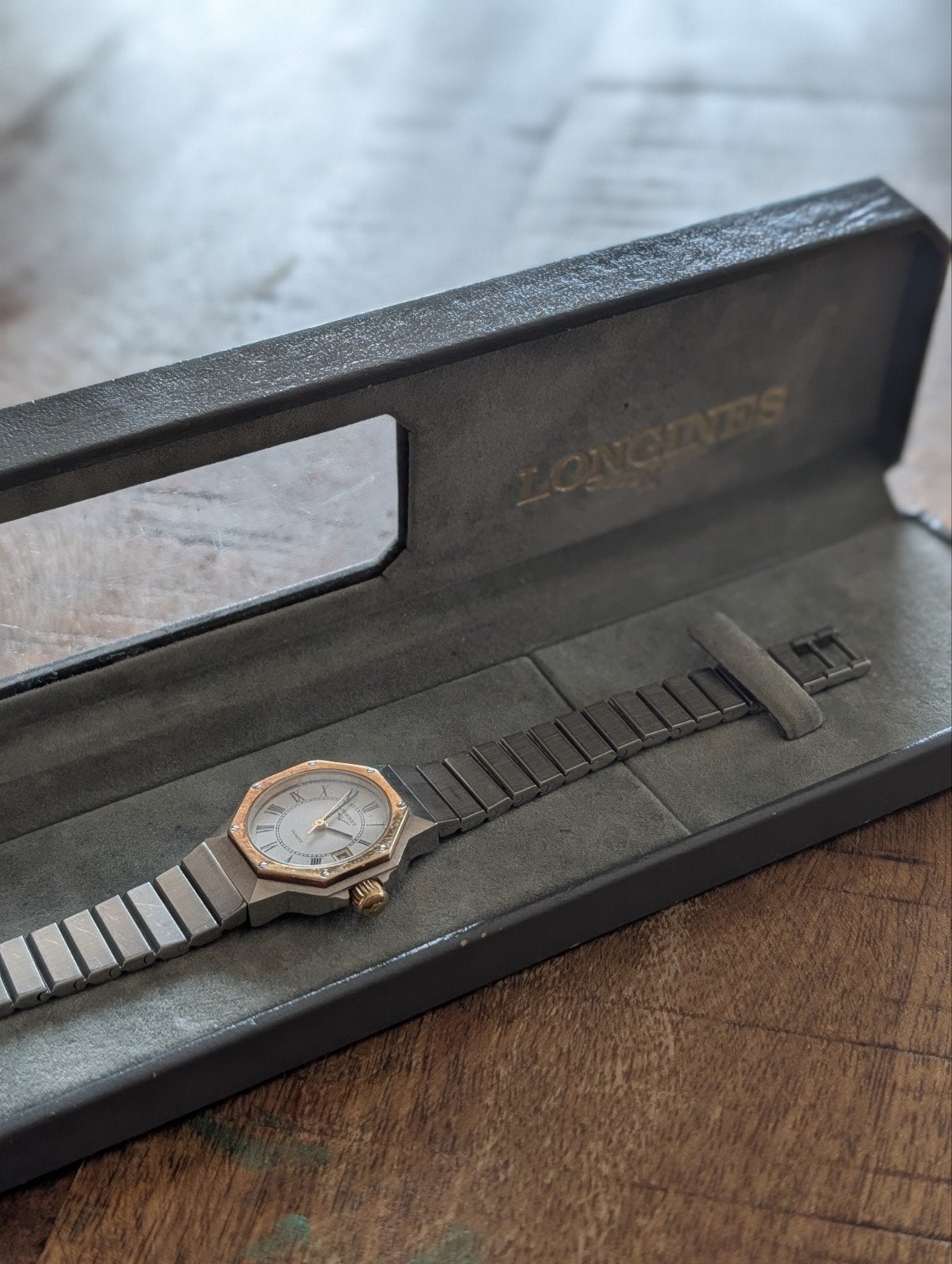 Longines Conquest Lady 'Octagon' Two-Tone Dameshorloge ', Ophalen of Verzenden, Staal, Overige merken