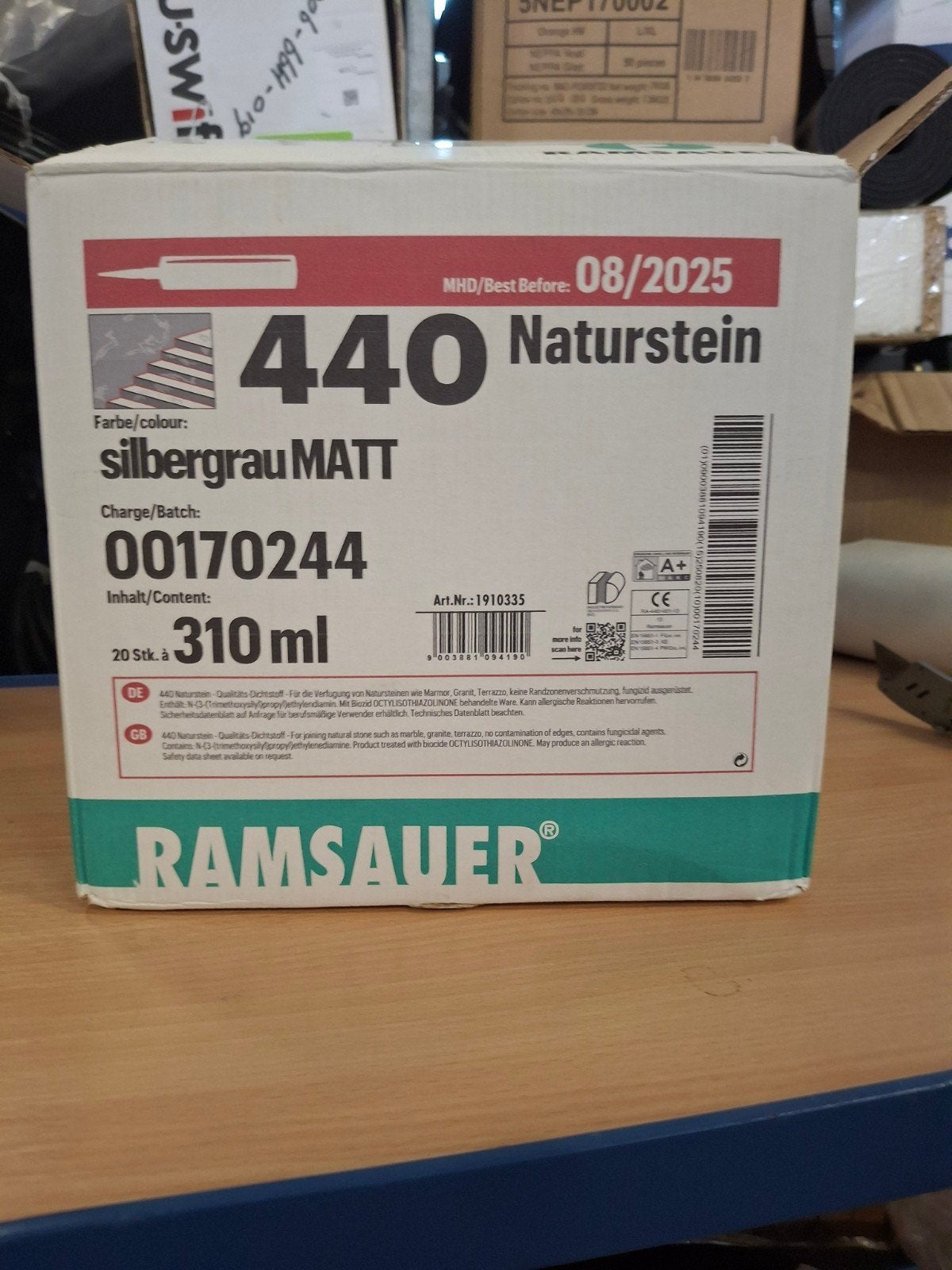 40x Ramsauer 440 Natuursteen Kit - Silbergrau MATT 310ml, Info@ramsauer.at, Nieuw, Beits, Ophalen of Verzenden