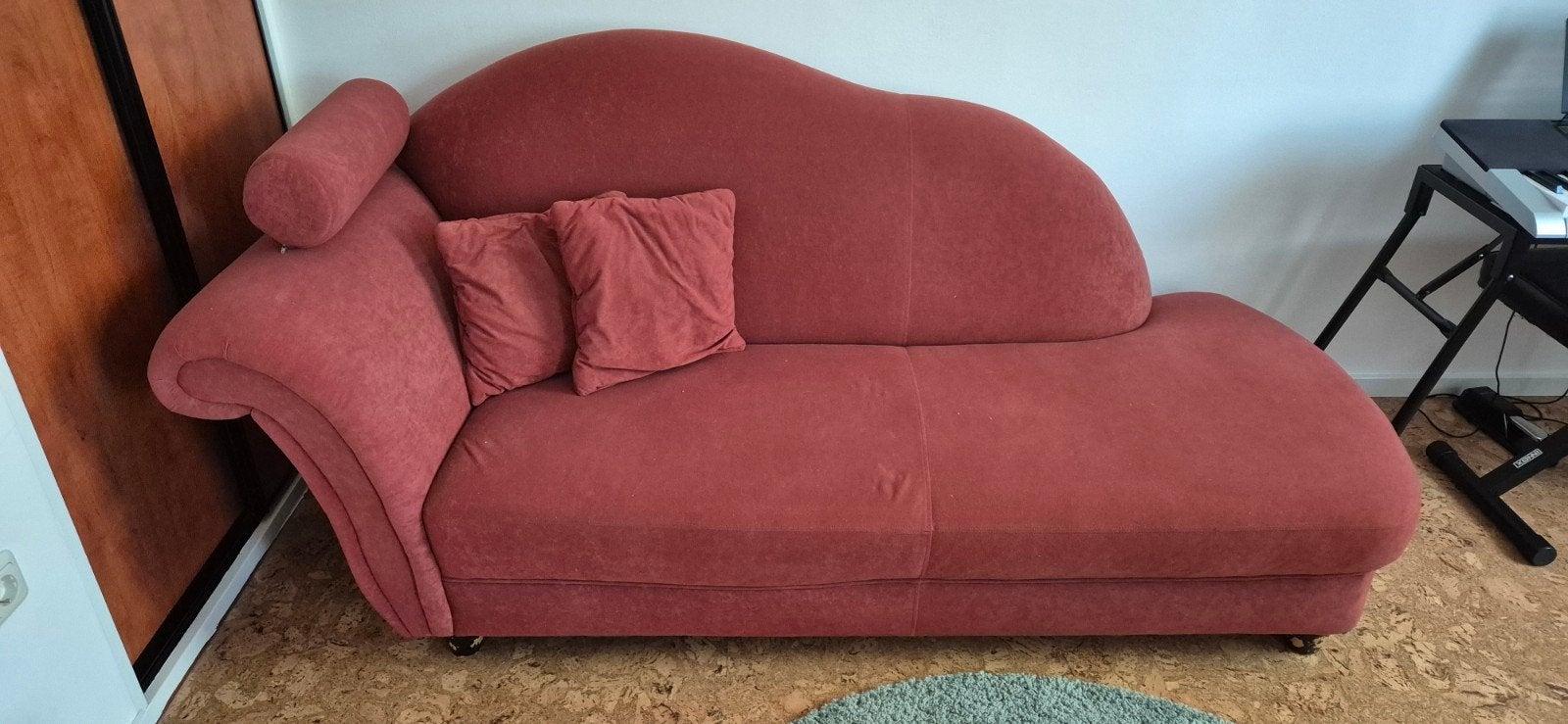 Chaise longue met 3 losse kussens - 200x80cm, Gebruikt, Eenpersoons, 150 tot 200 cm, 75 tot 100 cm