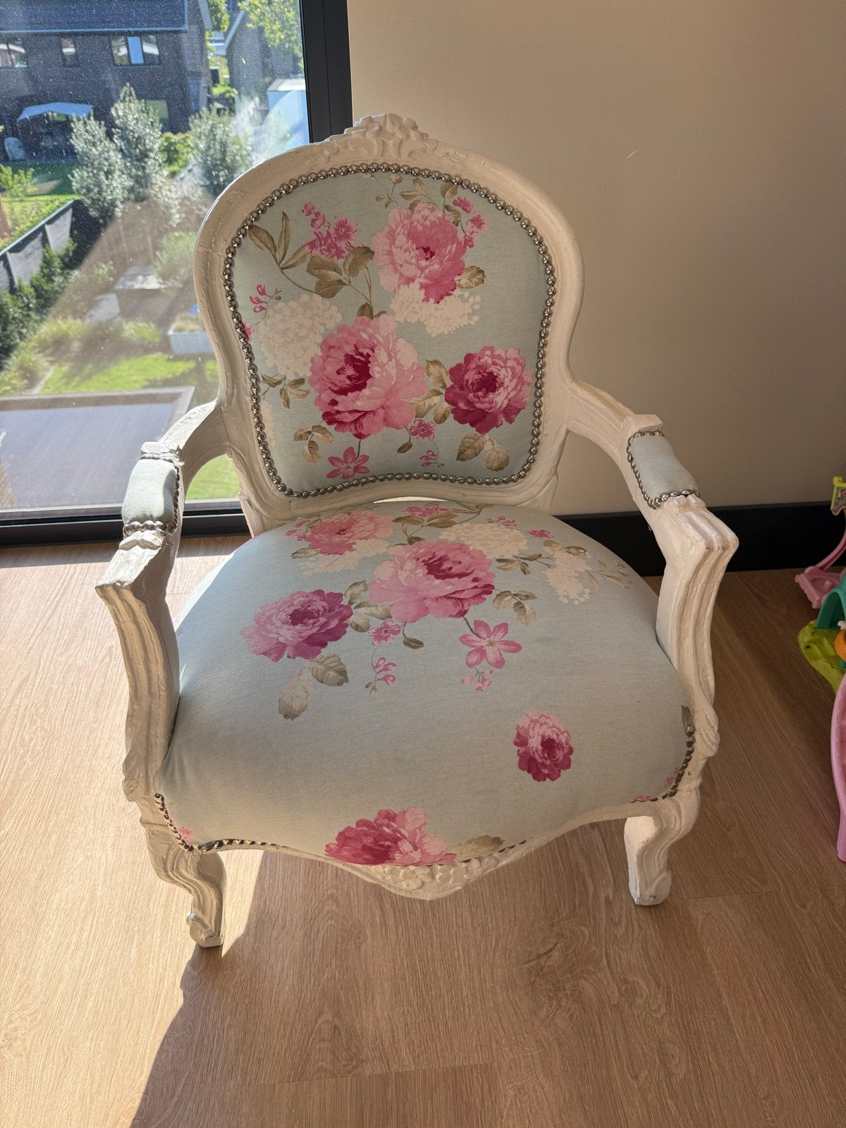 Kinder barok stoeltje met bloemenprint, Ophalen, Gebruikt, Overige kleuren, Eén