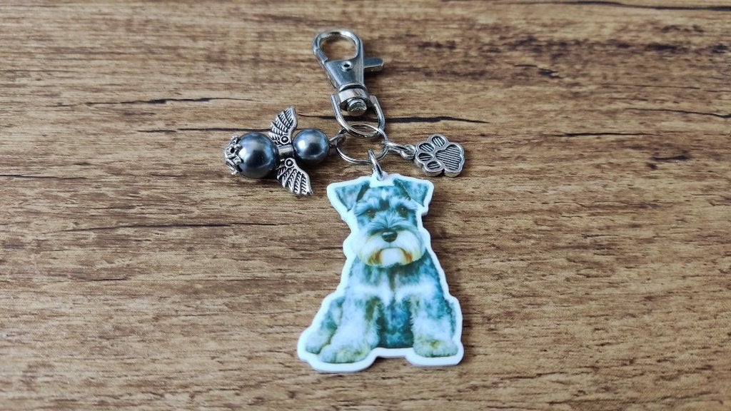 Sleutel/Tashanger Schnauzer met beschermengeltje, Verzenden, Nieuw