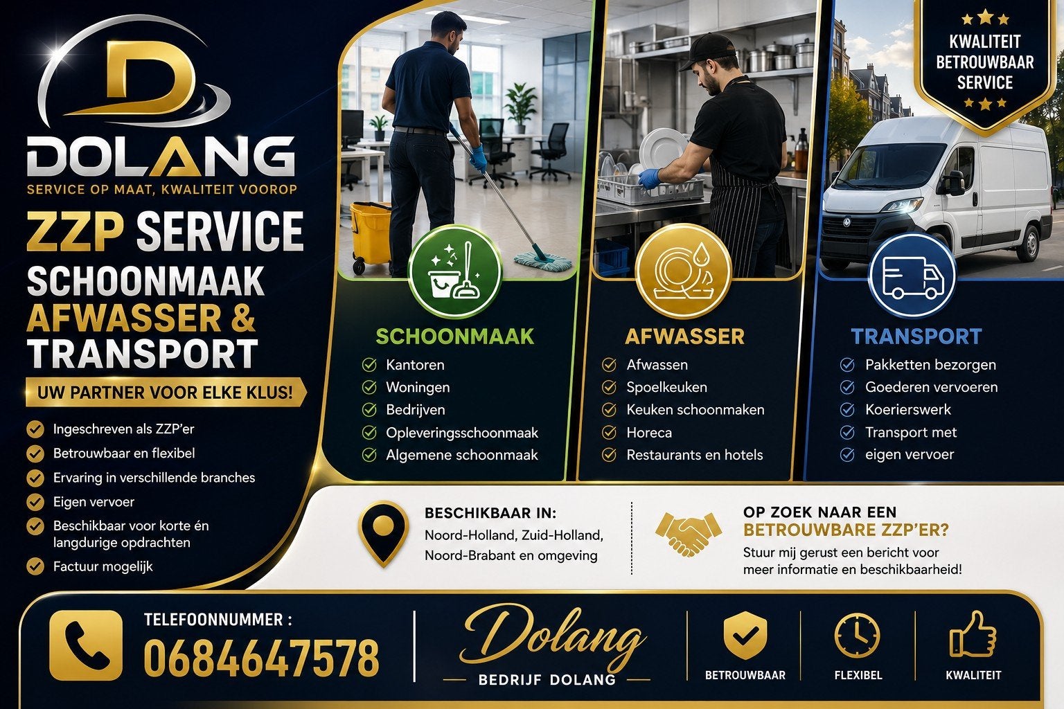 schoonmaak en afwasser transport, Vacatures