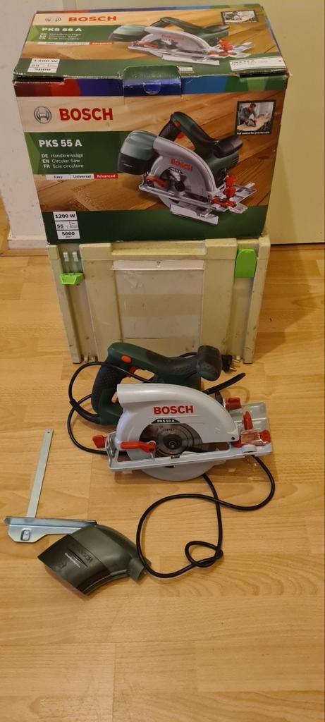 Bosch PKS 55 A Cirkelzaag - 1200W, Zo goed als nieuw, Ophalen, Cirkelzaag, Zo goed als nieuw, 30 tot 70 mm