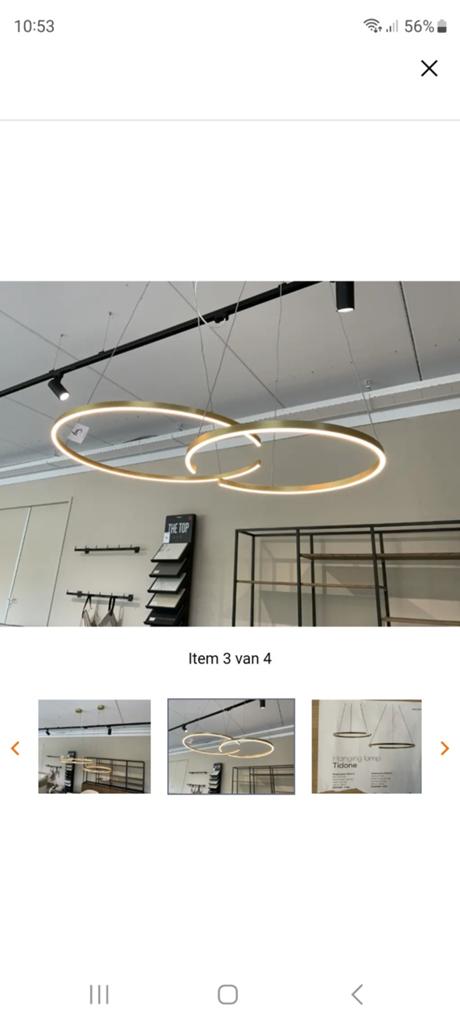 Moderne LED Hanglamp Tidone - Goudkleurig, Huis en Inrichting, Ophalen of Verzenden