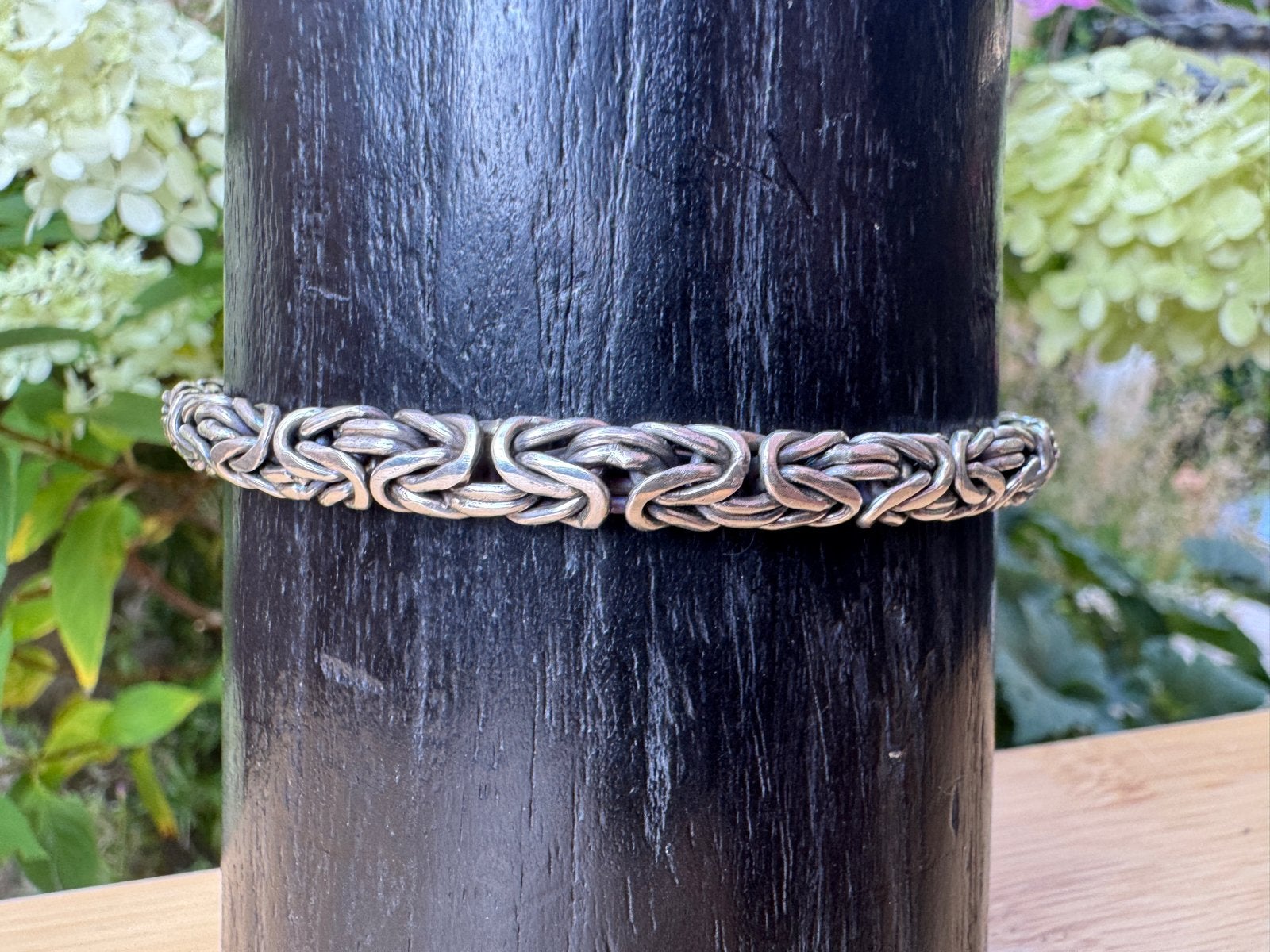 Handgemaakte Zilveren Armband - Koningsschakel, Verzenden, Gebruikt, Zilver
