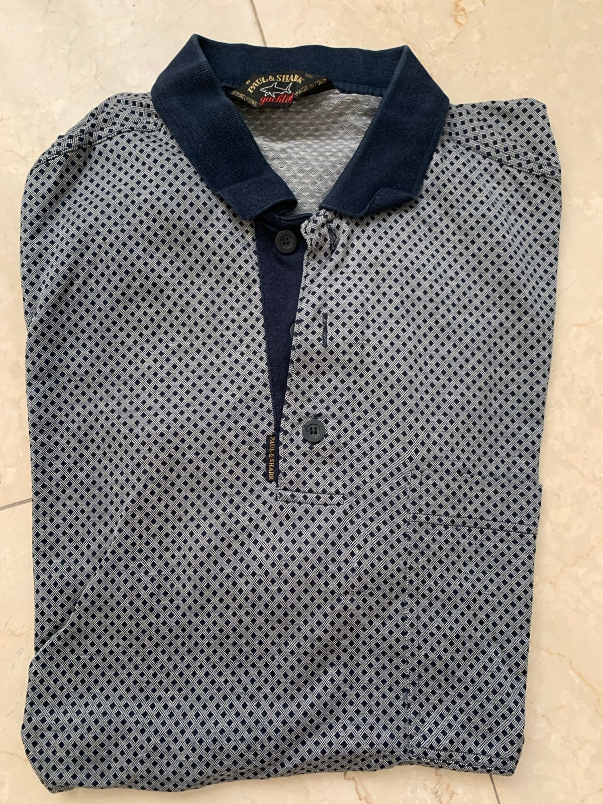 Paul & Shark heren polo met patroon XL, Ophalen of Verzenden, Zo goed als nieuw, Maat 56/58 (XL), Blauw