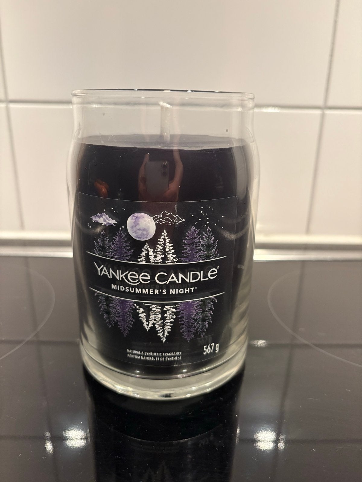 Yankee Candle Midsummer's Night 567 gram nieuw, Overige materialen, Zwart, Nieuw, Ophalen of Verzenden