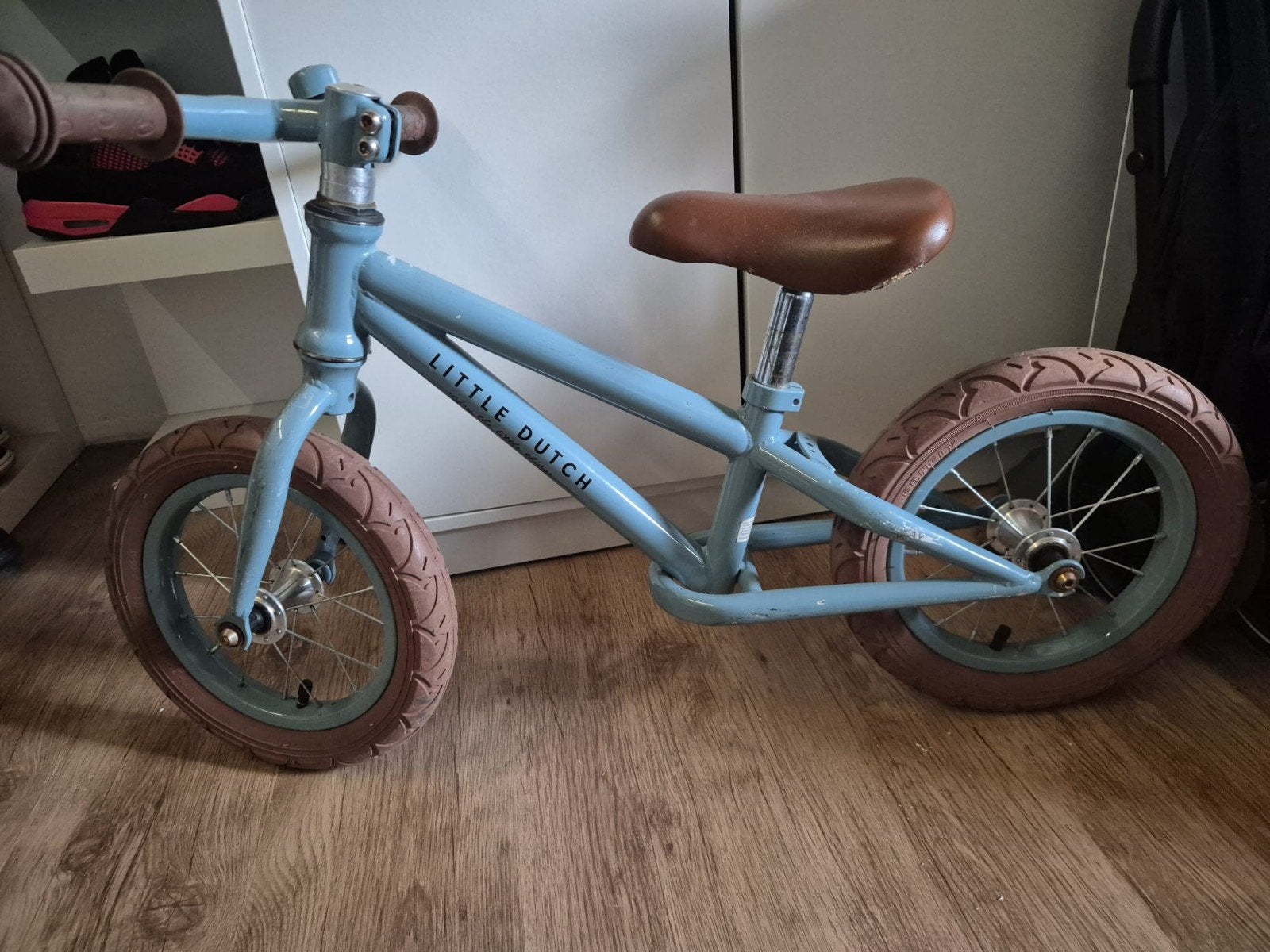Blauwe little Dutch loopfiets, Fietsen en Brommers, Ophalen, Gebruikt, Minder dan 16 inch