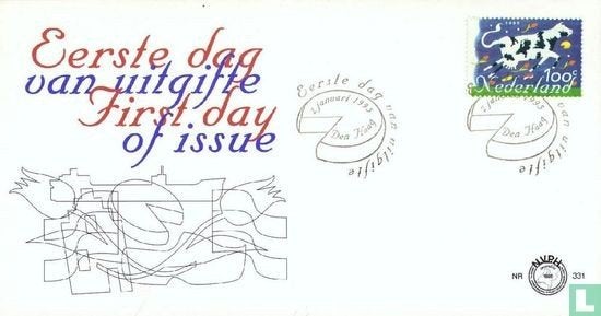 FDC E331 Tien voor Europa 1995 NL onbeschreven, Ophalen of Verzenden, Nederland