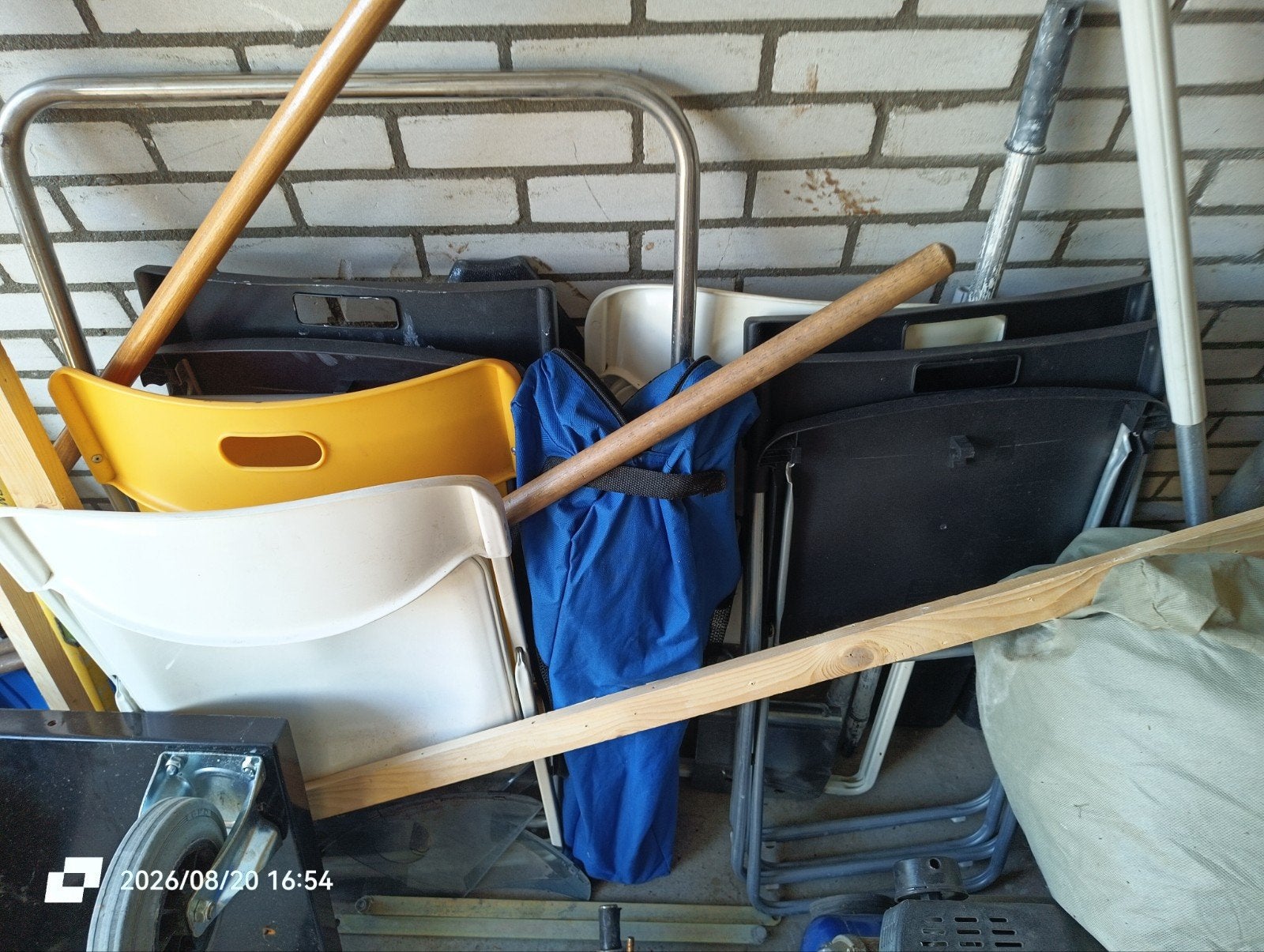 6 Ikea klapstoelen, Gebruikt, Wit, Ophalen of Verzenden, Metaal