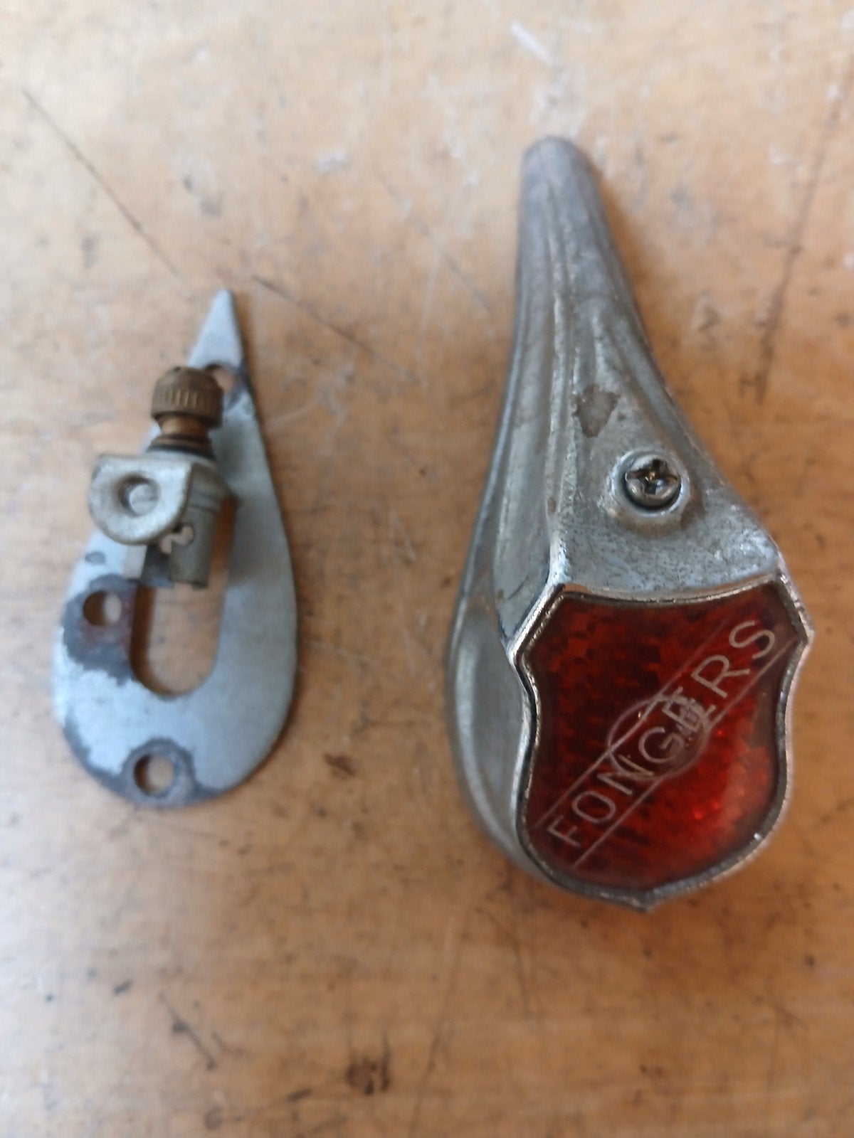 Vintage Fongers achterlicht., Gebruikt, Staal, Ophalen of Verzenden, Fongers