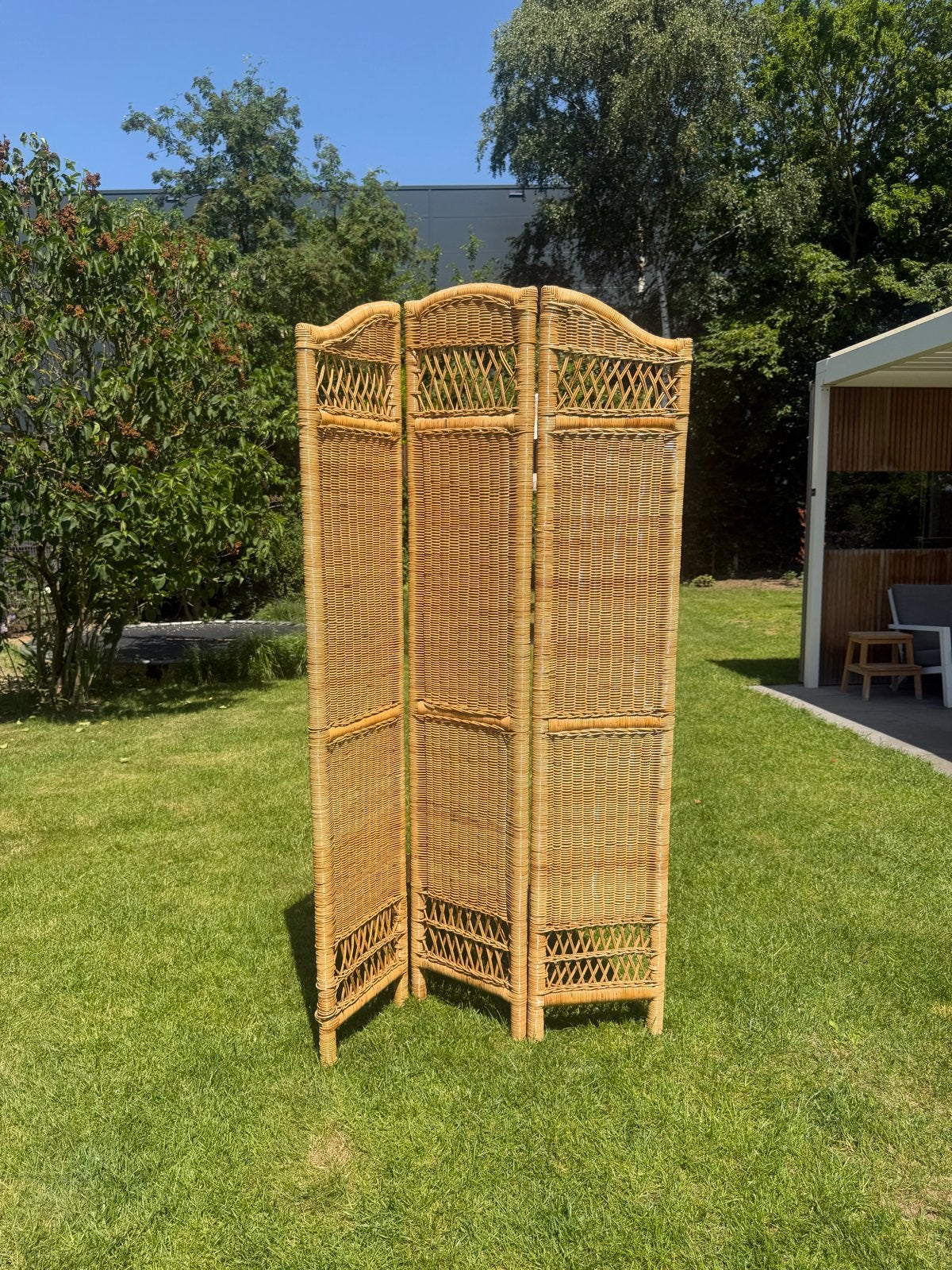 Vintage Rotan Kamerscherm - 3 Panelen, Huis en Inrichting, Ophalen of Verzenden, Gebruikt