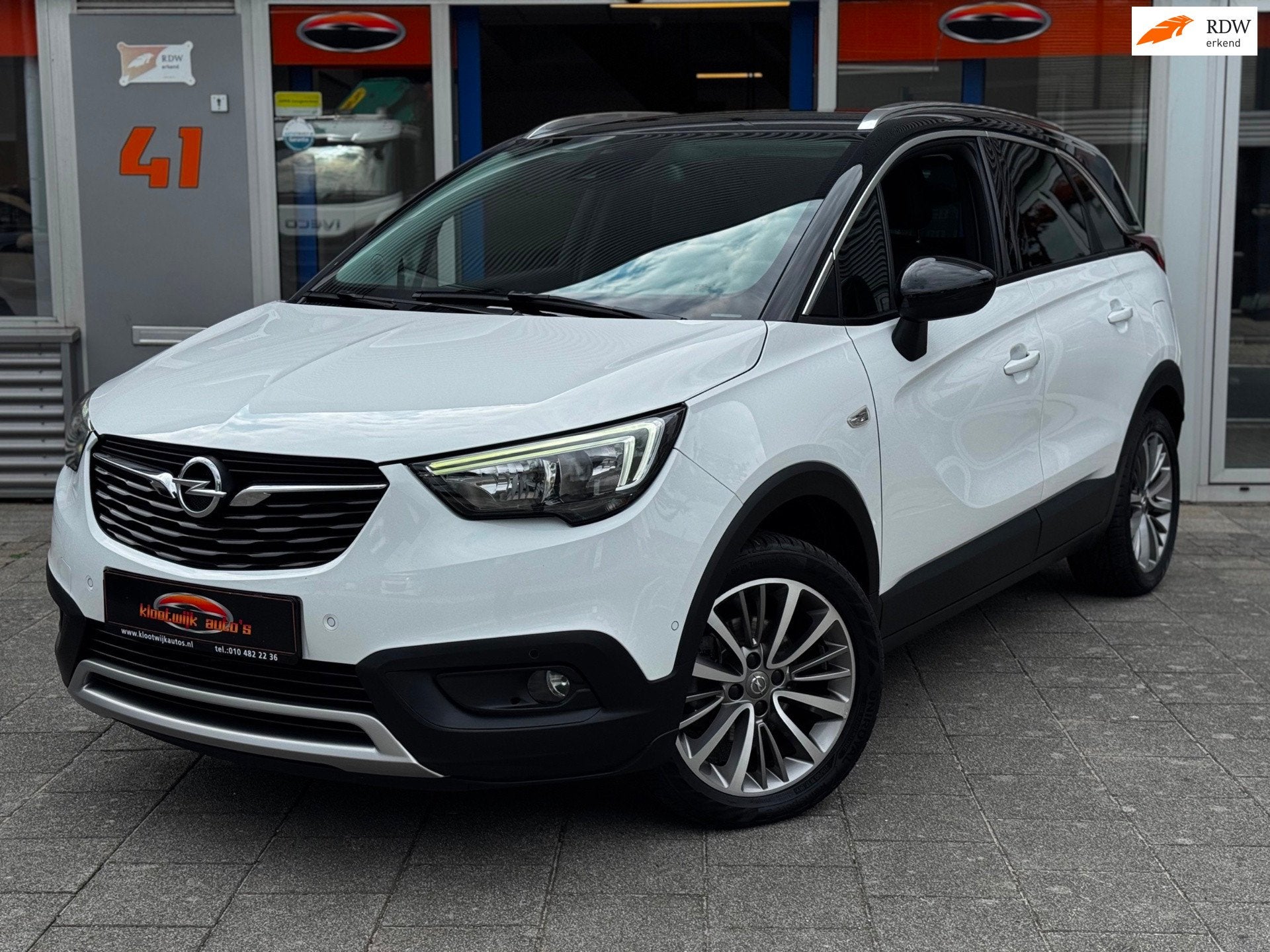 Opel CROSSLAND X 1.2 Turbo Ultimate Automaat CarPlay Camera, Auto's, 840 kg, Gebruikt, Leder en Stof, Wit