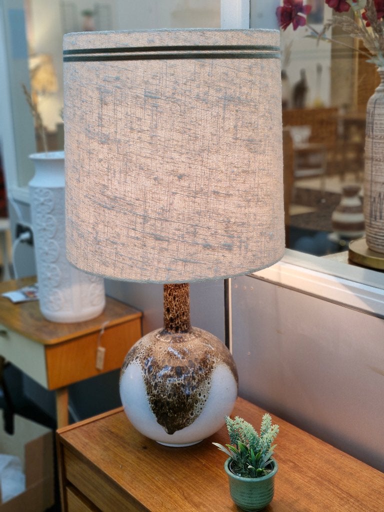 Grote vintage tafellamp 70s keramiek voet, Ophalen, ., E27 (groot), Zo goed als nieuw