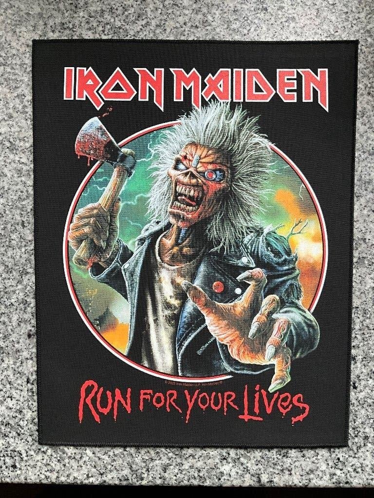 Backpatch/Embleem van Iron Maiden " Run For Your Lives, Nieuw, Ophalen of Verzenden, Backpatch/Embleem van Iron Maiden " Run For Your Lives