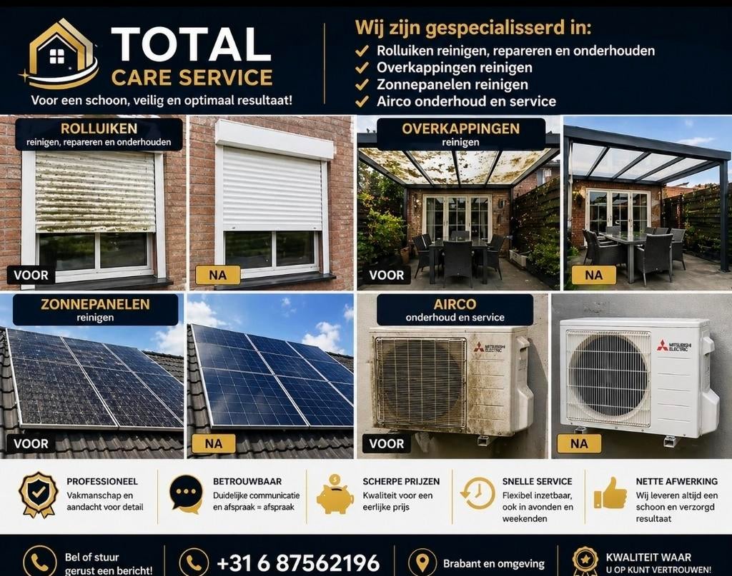 Rolluiken | Overkappingen | Zonnepanelen | Airco Onderhoud –, Ophalen of Verzenden, Wit, 200 cm of meer, 200 cm of meer