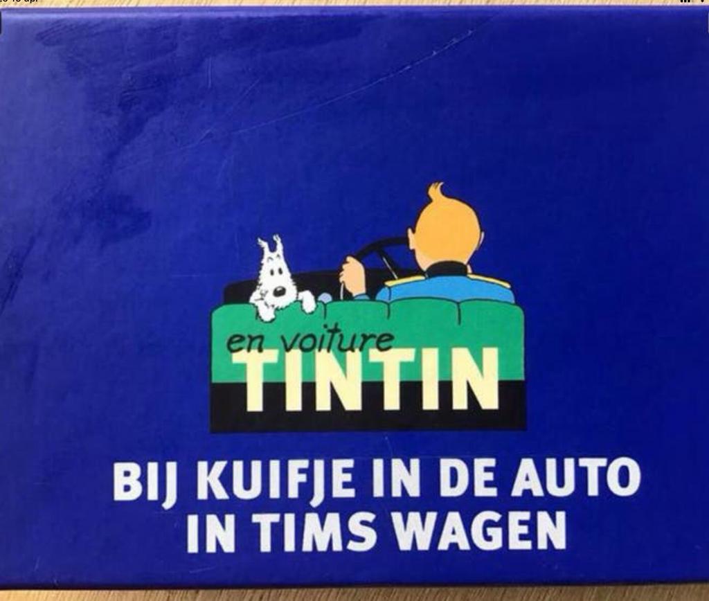Bij Kuifje in de auto speelkaarten - ZGAN, Ophalen of Verzenden, Kuifje, Zo goed als nieuw, Boek of Spel