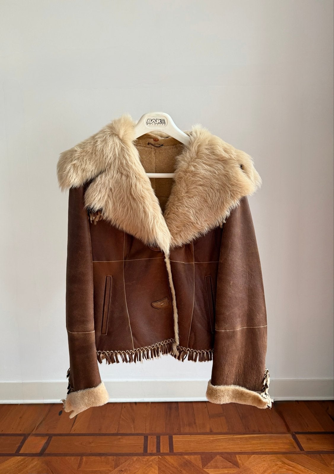 Arma Leren Jas met Bontkraag - Bruin, Kleding | Dames, Jassen | Winter, Ophalen of Verzenden, Zo goed als nieuw, Maat 38/40 (M)