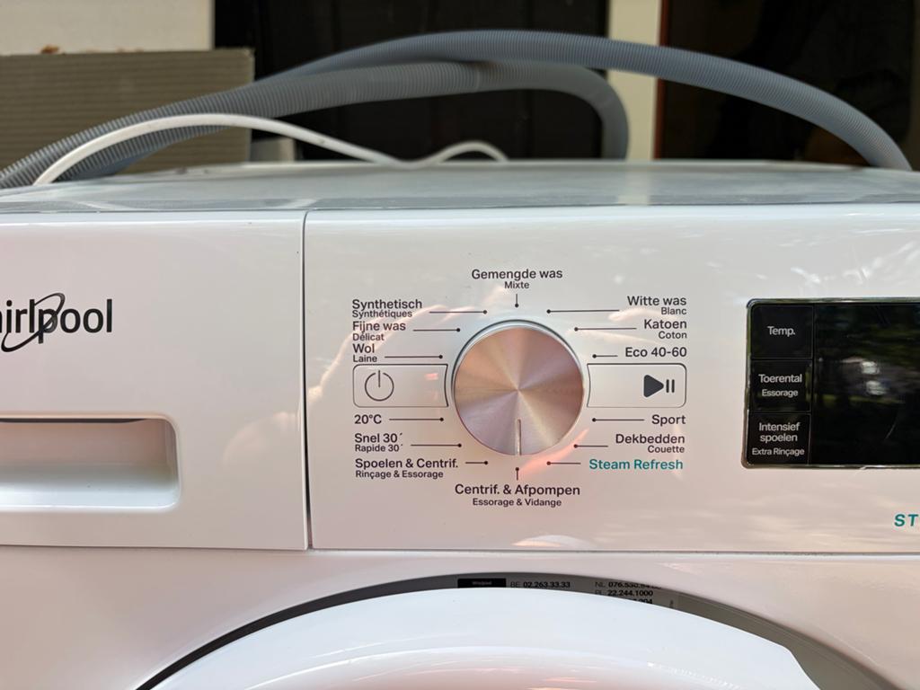 Whirlpool Wasmachine 8kg Inverter Motor FreshCare+, Ophalen, 1200 tot 1600 toeren, 8 tot 10 kg, Zo goed als nieuw