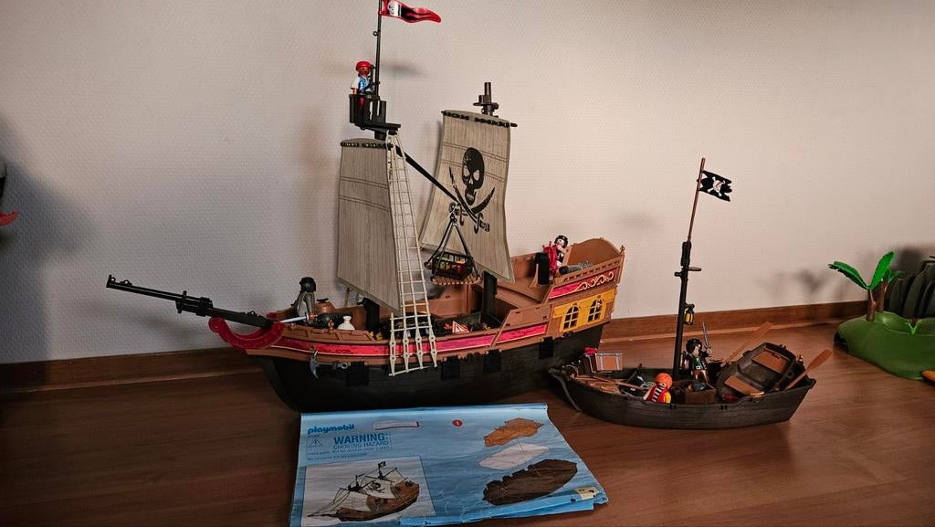 3 Playmobil piratenschepen 5135, Ophalen of Verzenden, Gebruikt, Complete set