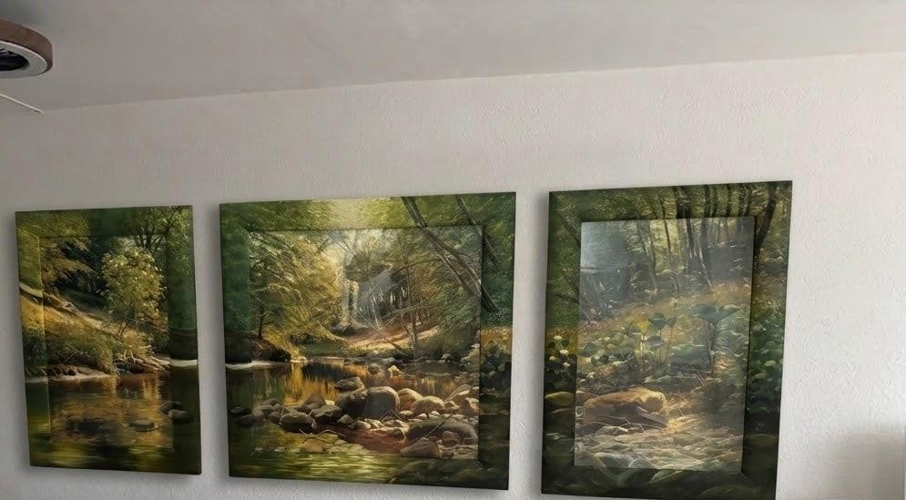 3 luik schilderij, 50 – 75, 125 cm of meer, Ophalen of Verzenden, Zo goed als nieuw