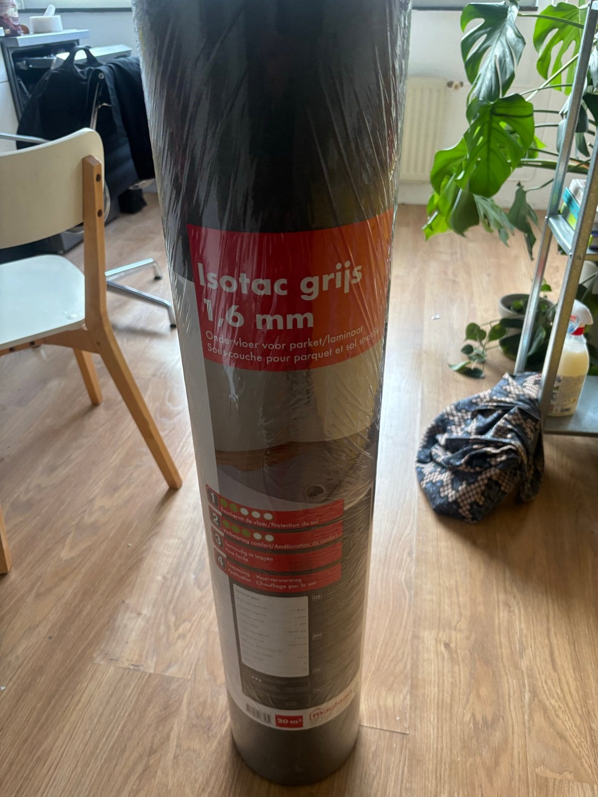 Ondervloer Isotac grijs 40 m^2m; 2 ongeopende pakken (40m²), Huis en Inrichting, Stoffering | Vloerbedekking, Ophalen, Overige typen